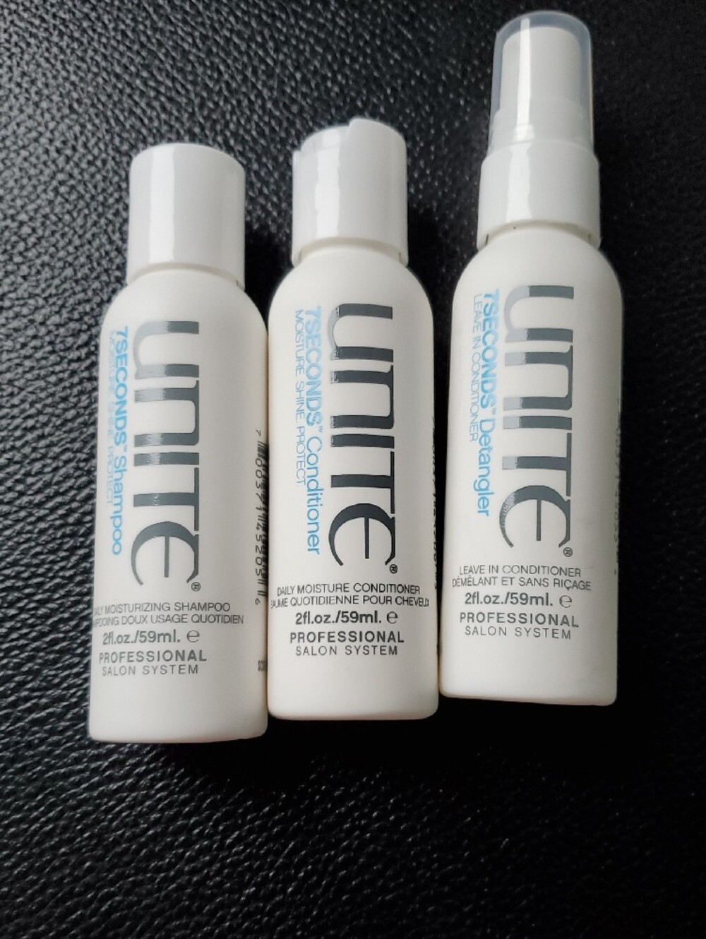 UNITE 7SECONDS White Travel Shampoo, Conditioner & Detangler Set - Picture 2 of 2